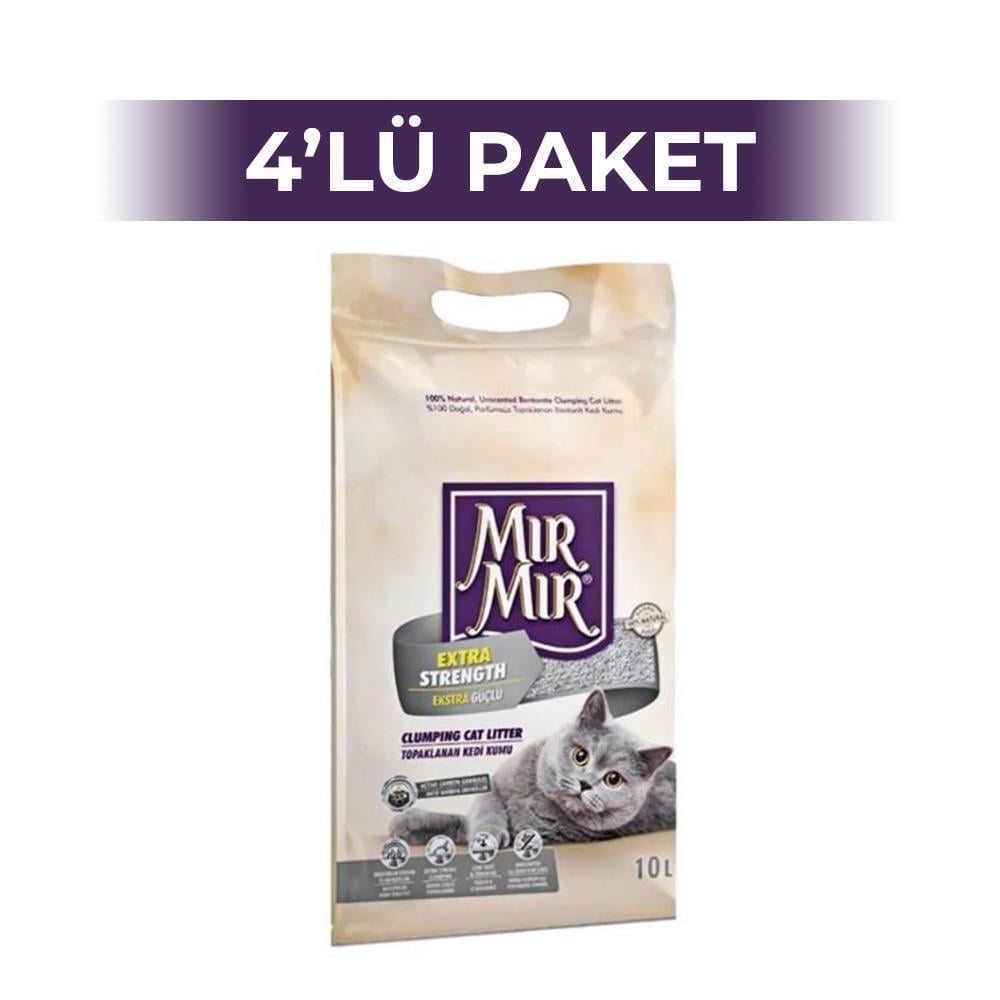 Mırmır Aktif Karbonlu Topaklanan Kedi Kumu 10 lt 4 AdetMır Mır
