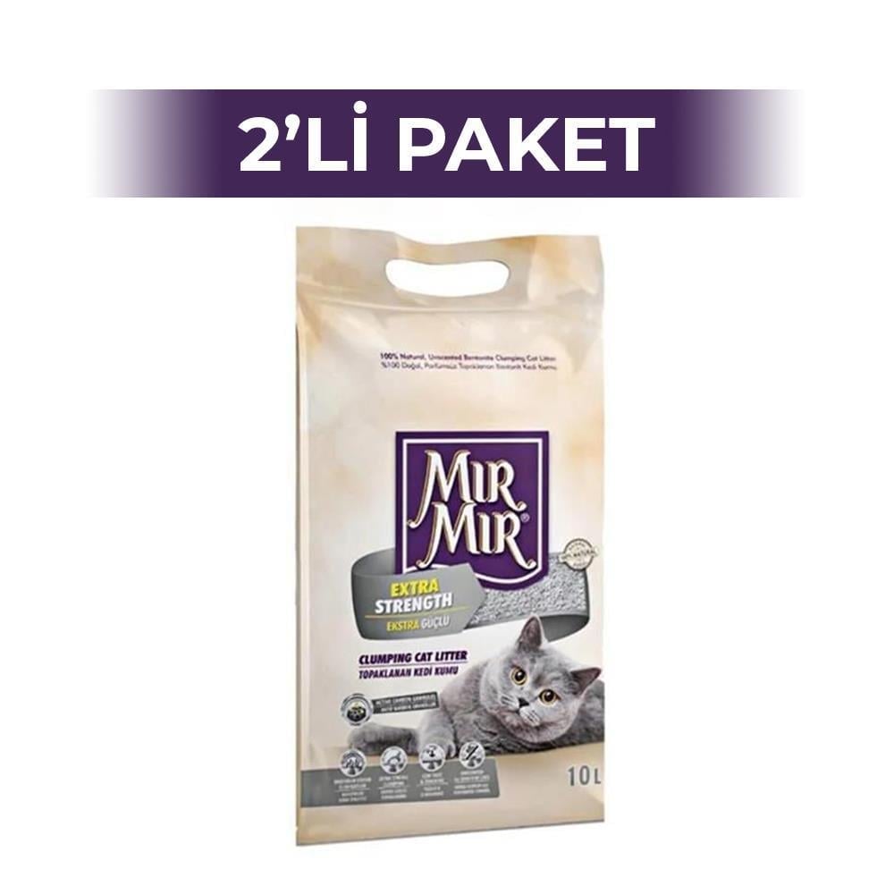 Mırmır Aktif Karbonlu Topaklanan Kedi Kumu 10 lt 2 AdetMır Mır