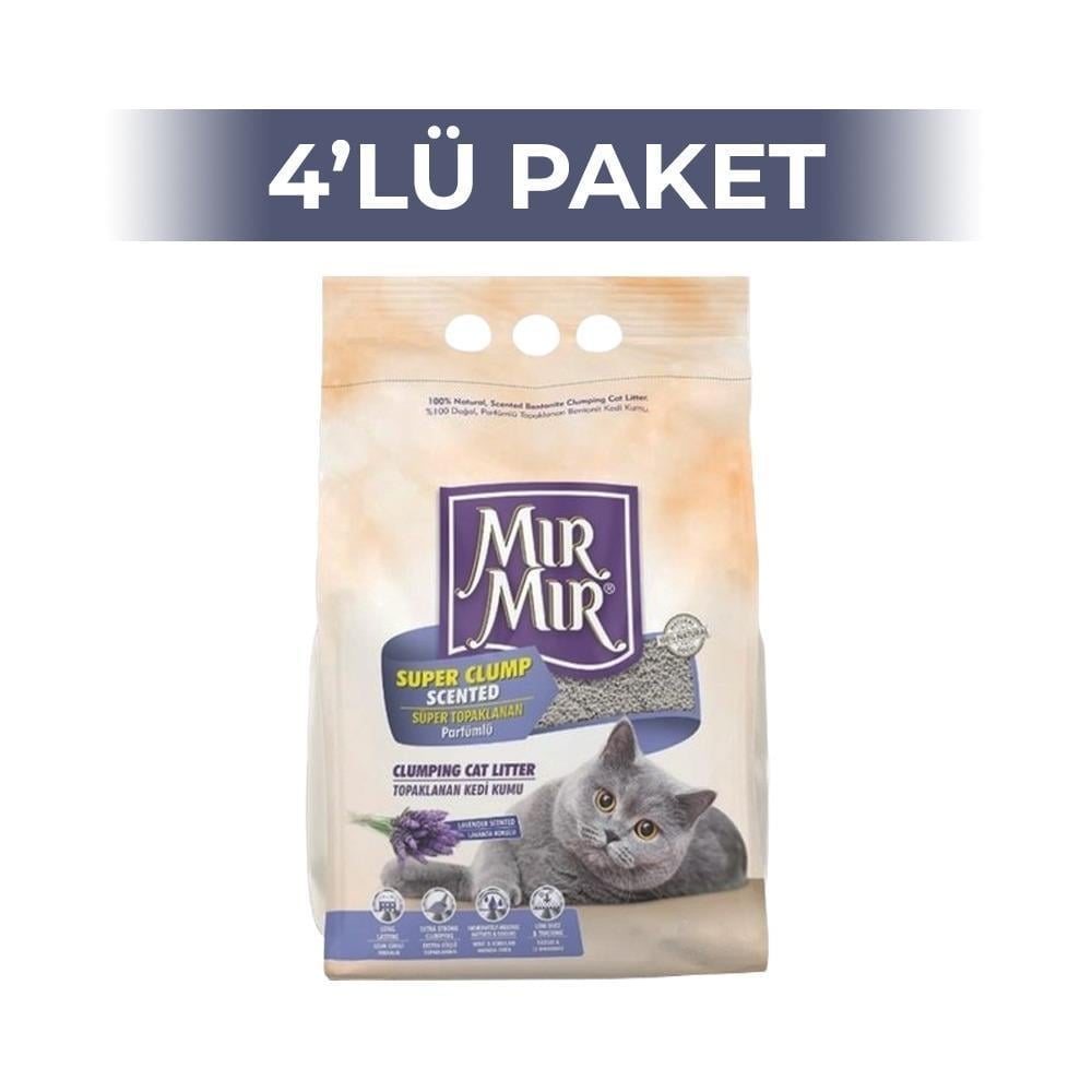 Mırmır Lavantalı Topaklanan Bentonit Kedi Kumu 5 lt 4 AdetMır Mır