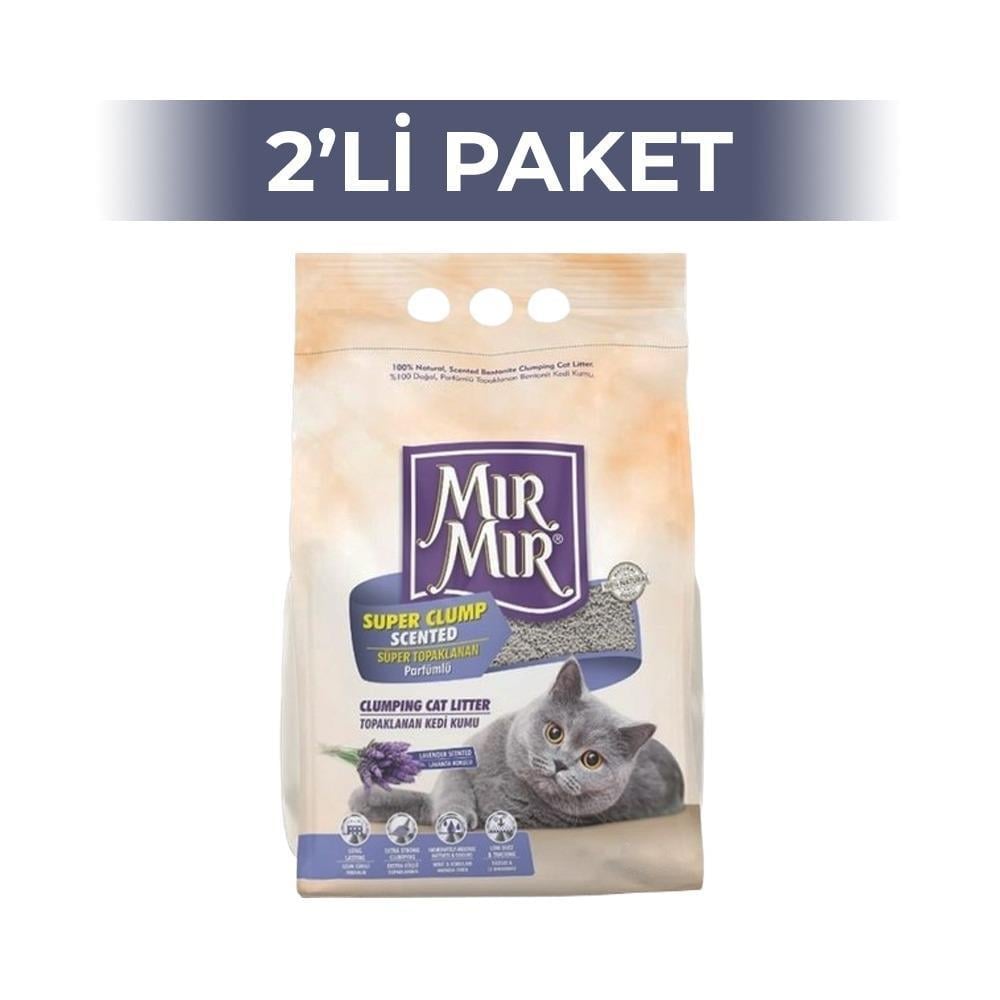 Mırmır Lavantalı Topaklanan Bentonit Kedi Kumu 10 lt 2 AdetMır Mır