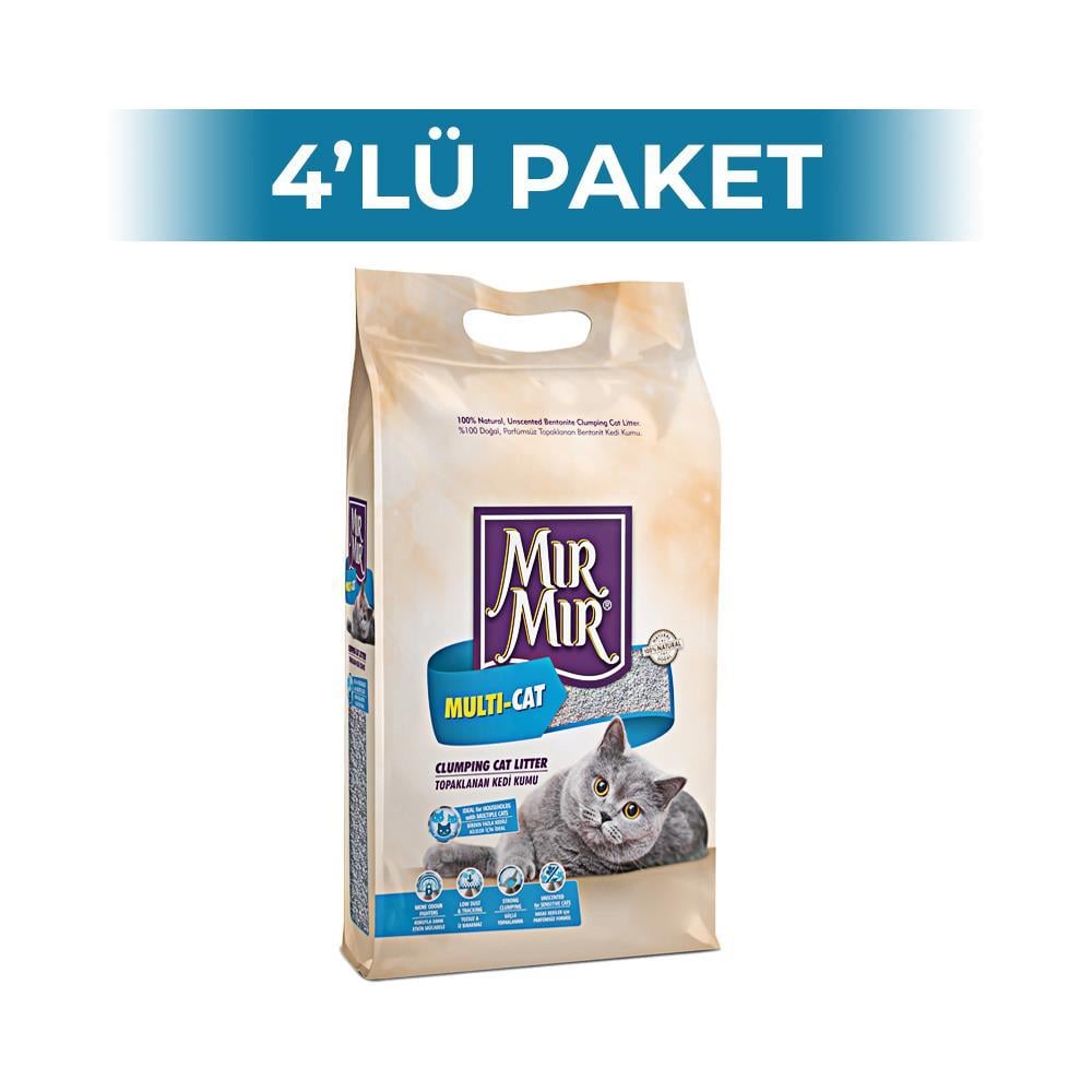 Mırmır Multi-Cat Kokulu Topaklanan Bentonit Kedi Kumu 5 lt 4 AdetMır Mır