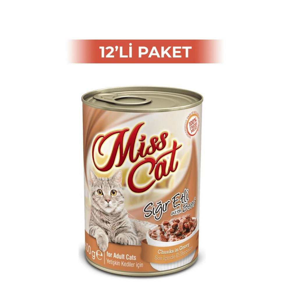 Miss Cat Sığır Etli Kedi Konservesi 400 gr 12 AdetMiss Cat