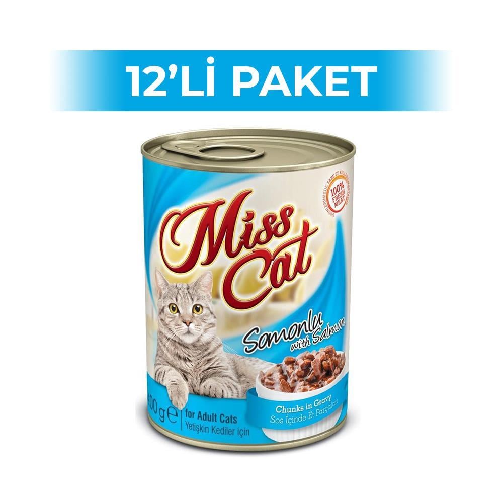 Miss Cat Somonlu Kedi Konservesi 400 gr 12 AdetMiss Cat