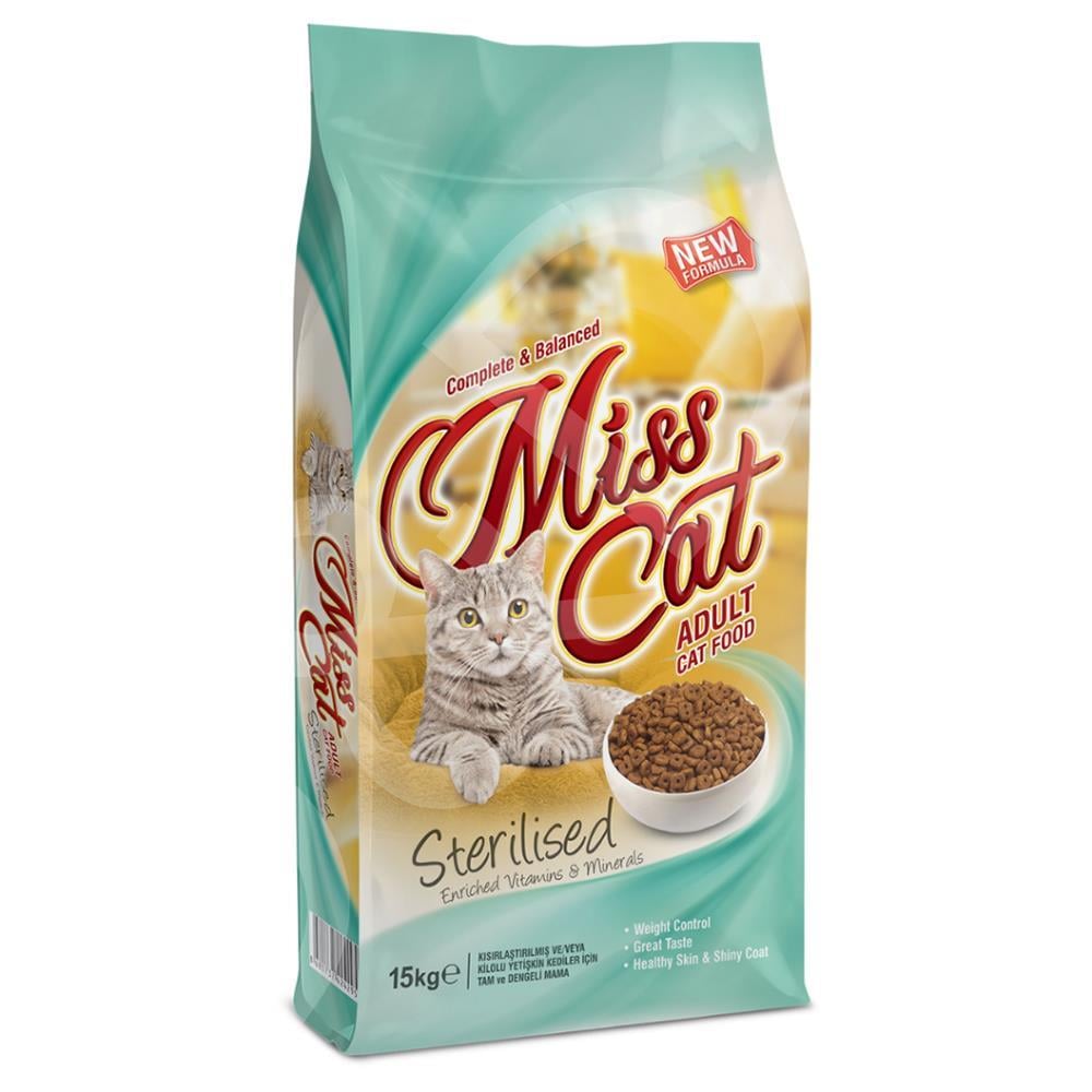 Miss Cat Tavuklu Kısırlaştırılmış Kuru Kedi Maması 15 kgMiss Cat