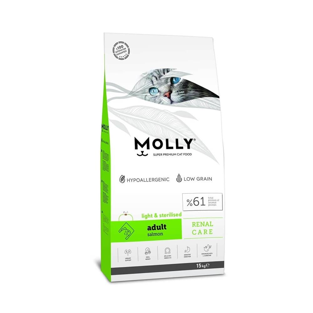 Molly Light & Sterilised Somonlu Kısır Kedi Maması 15 kgMolly