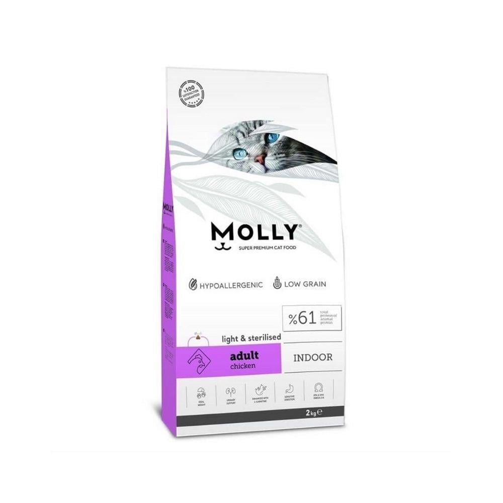 Molly Light & Sterilised Tavuklu Kısır Kedi Maması 2 kgMolly