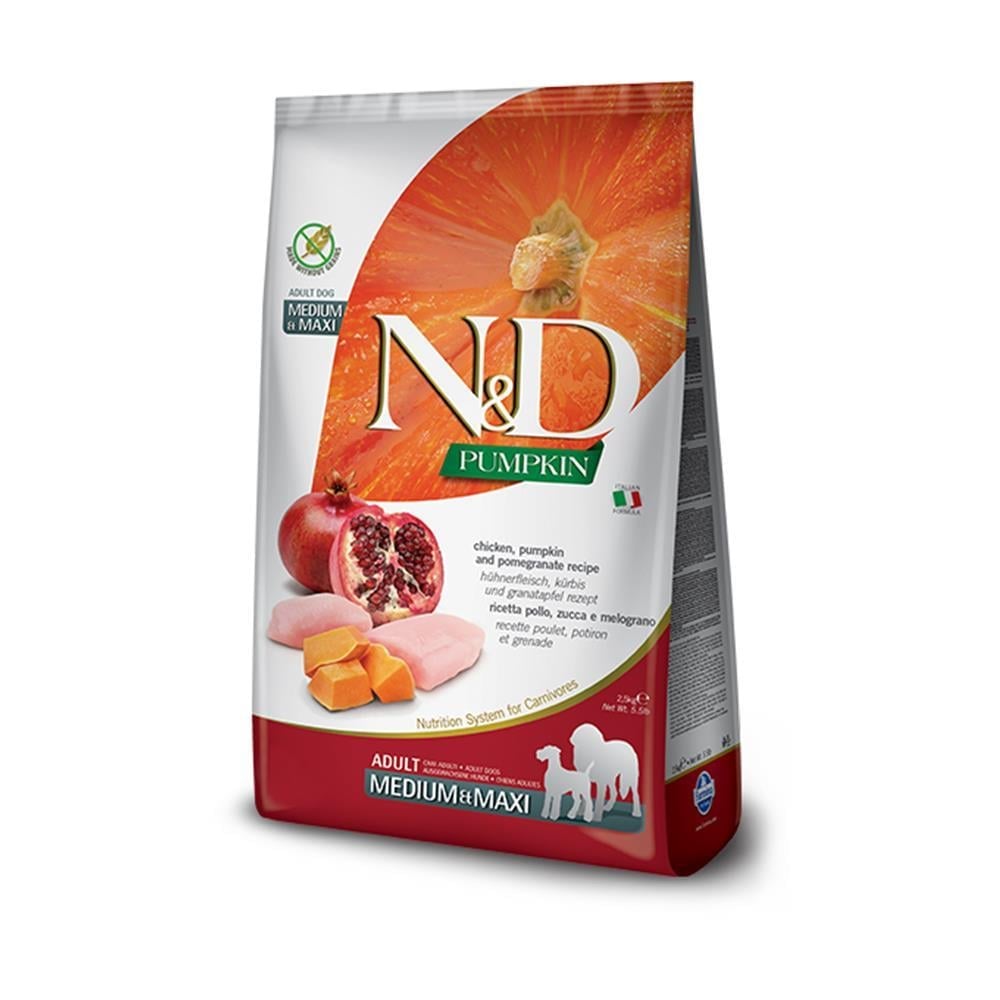N&D Balkabaklı Tavuklu Medium Maxi Tahılsız Köpek Maması 12 KgND