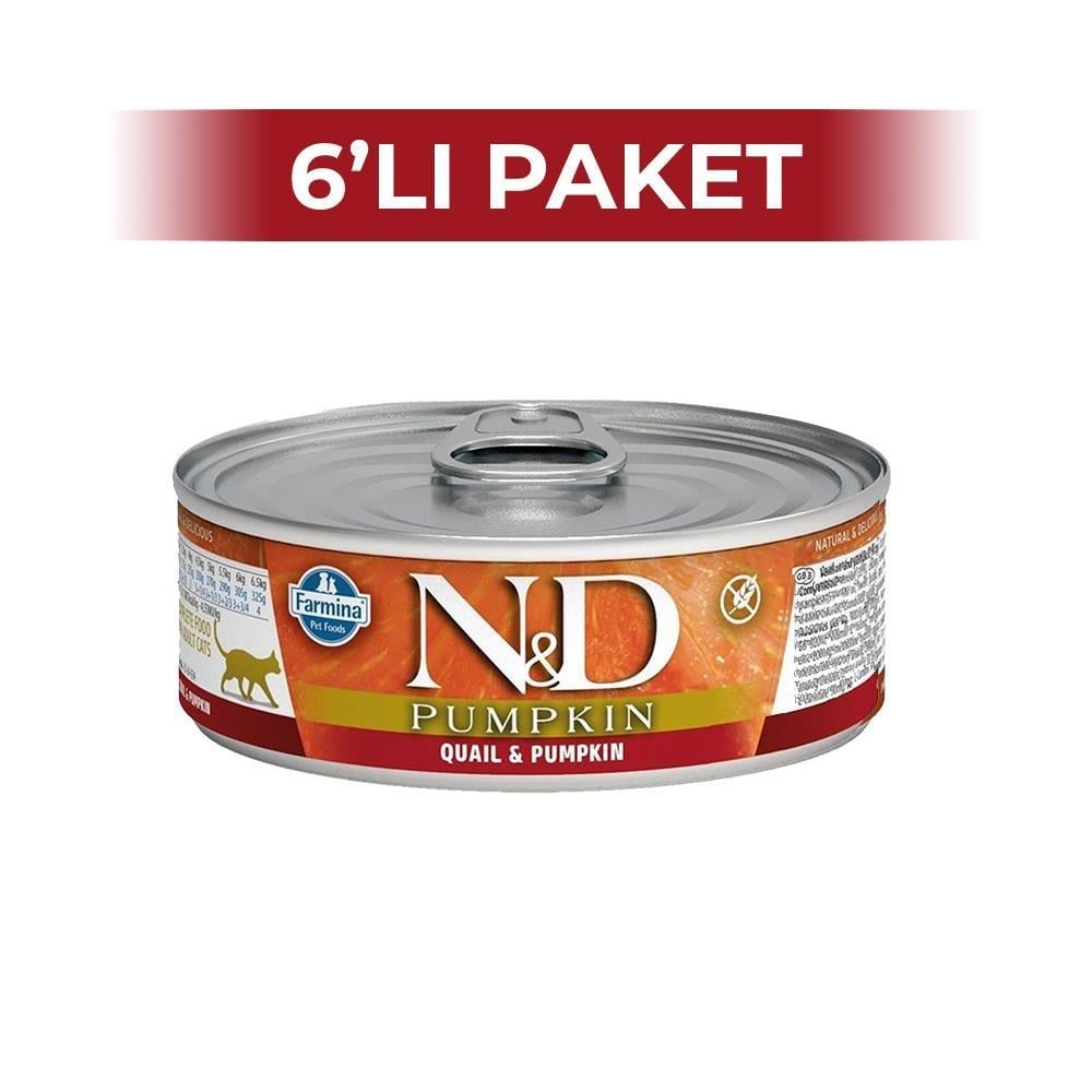 N&D Bıldırcınlı ve Bal Kabaklı Yetişkin Kedi Konservesi 80 gr 6 AdetND