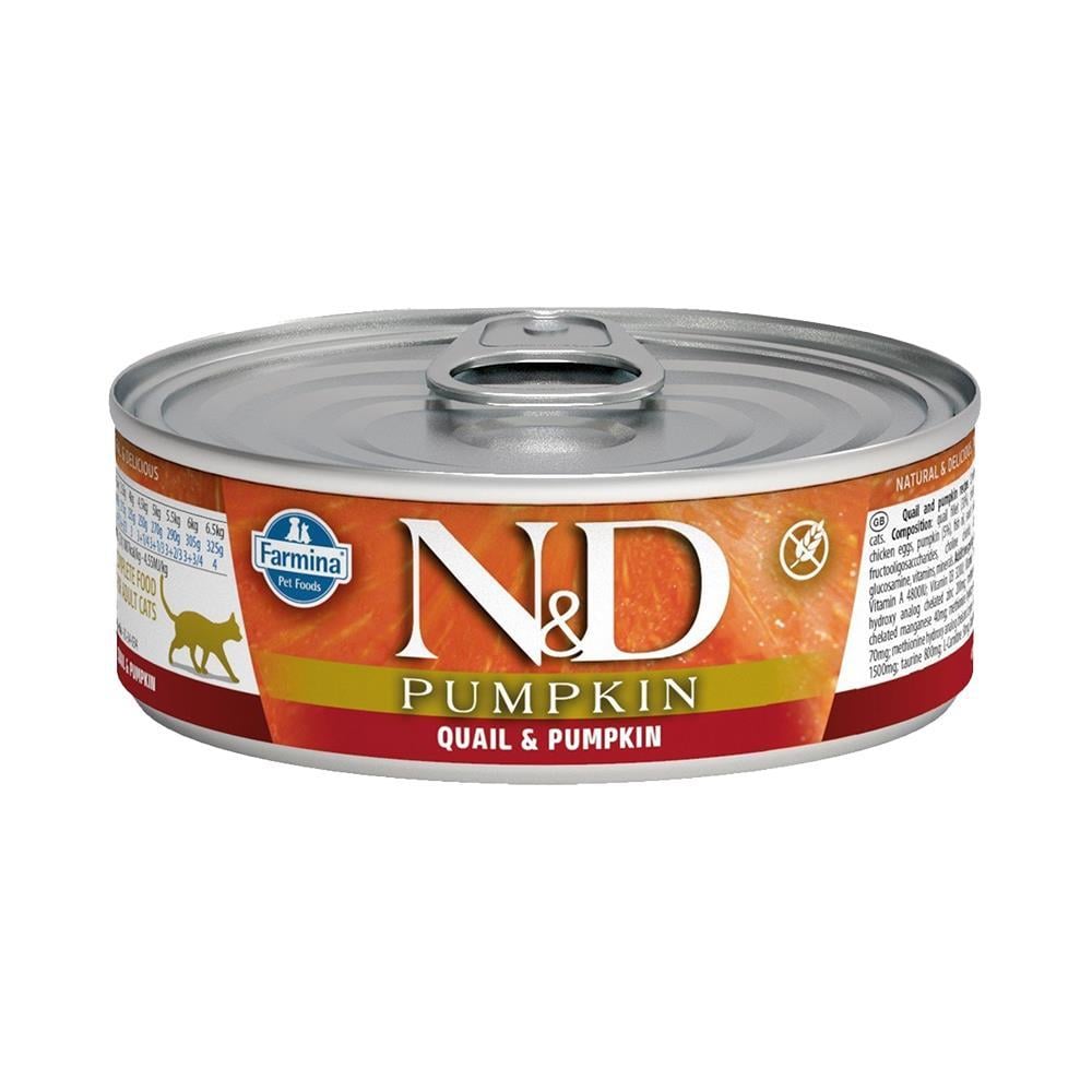 N&D Bıldırcınlı ve Bal Kabaklı Yetişkin Kedi Konservesi 80 grND