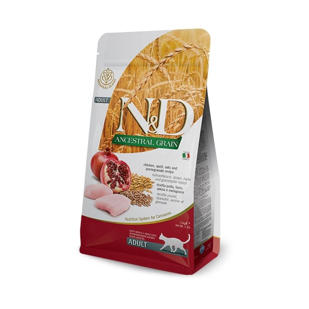 N&D Düşük Tahıllı Tavuklu Narlı Yetişkin Kuru Kedi Maması 1,5 kgND