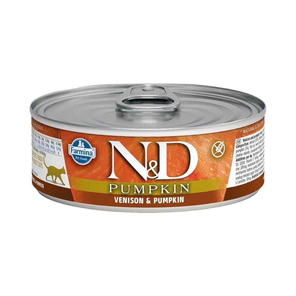 N&D Geyikli ve Bal Kabaklı Yetişkin Kedi Konservesi 80 grND