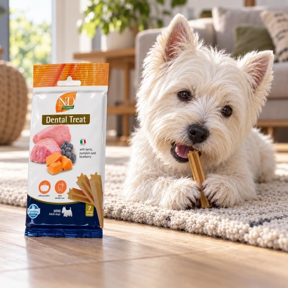 N&D Kuzulu, Bal Kabaklı ve Yaban Mersinli Küçük Irk Köpek Ödül Maması 60 gr 7'liND