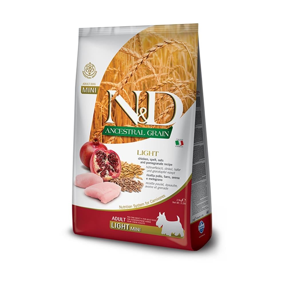 N&D Light Tavuklu ve Narlı Küçük Irk Köpek Maması 2,5 kgND