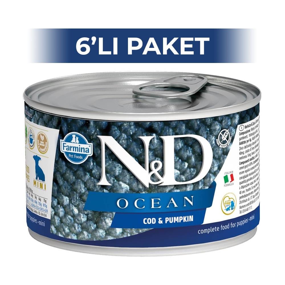N&D Mini Ocean Morina Balıklı Köpek Konservesi 140 gr 6 AdetND