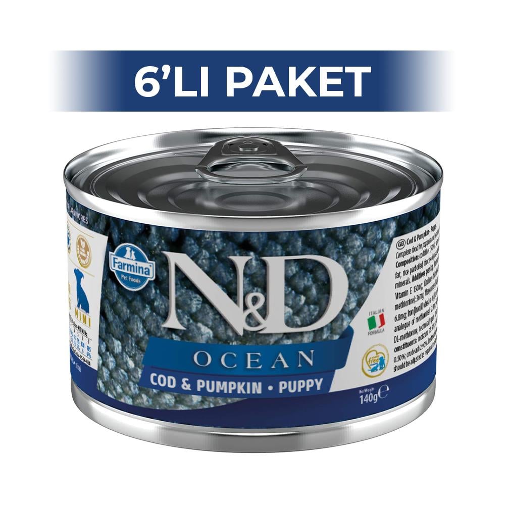N&D Mini Ocean Somon Balıklı Köpek Konservesi 140 gr 6 AdetND