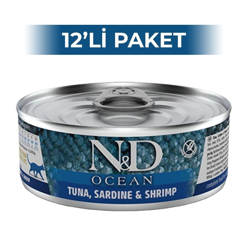 N&D Morina Balıklı ve Karidesli Yavru Kedi Konservesi 80 gr 12 AdetND