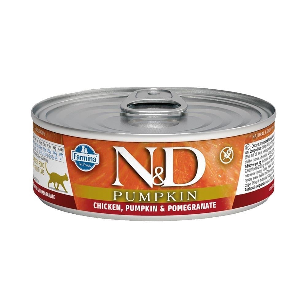 N&D Pumpkin Tavuklu ve Narlı Yetişkin Kedi Konservesi 80 grND