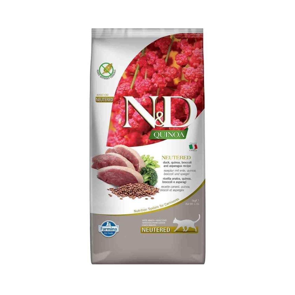 N&D Quinoa Ördek Brokoli Kuşkonmaz Kısır Kedi Maması 5 kgND