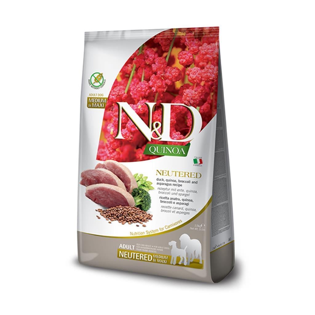 N&D Quinoa Ördek ve Brokoli Orta ve Büyük Irk Yetişkin Kısırlaştırılmış Köpek Maması 2,5 kgND