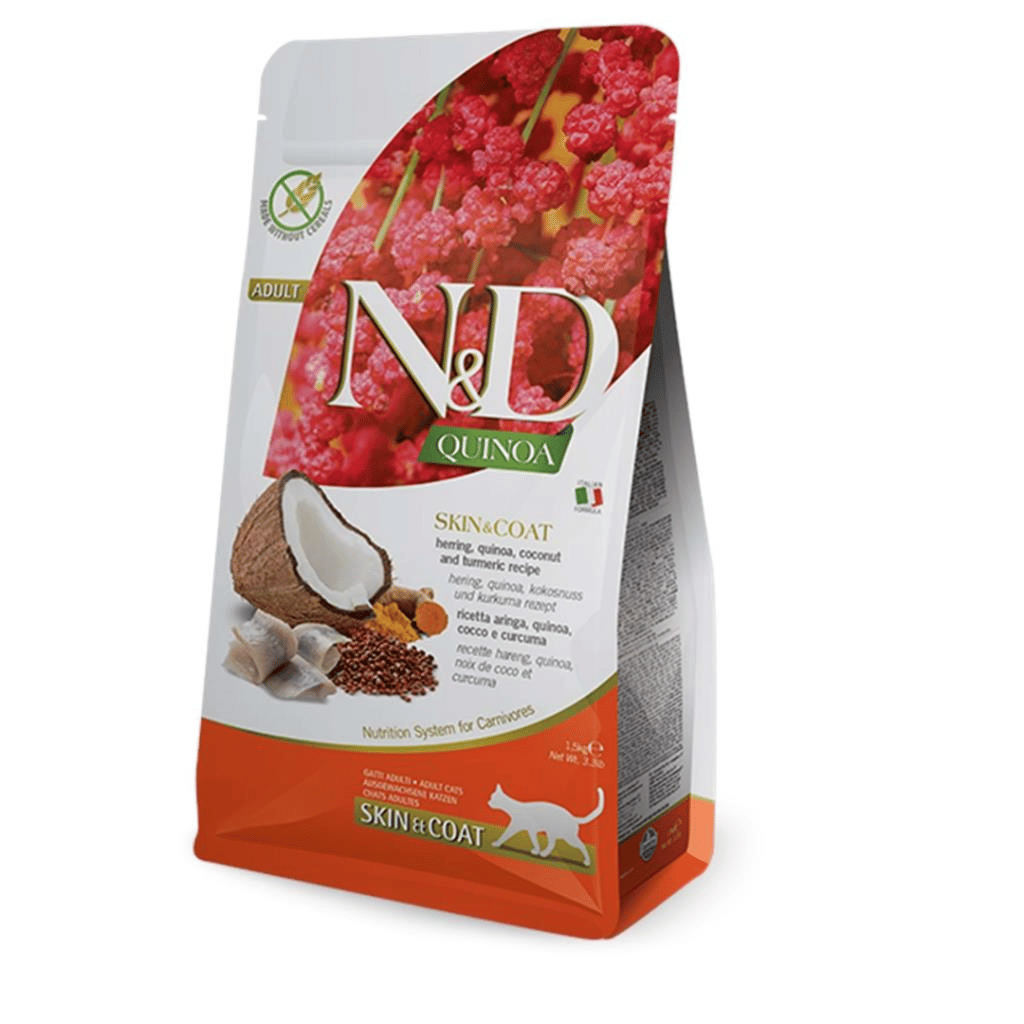 N&D Quinoa Skin Coat Ringa Balığı 1.5 kg Yetişkin Kedi MamasıND