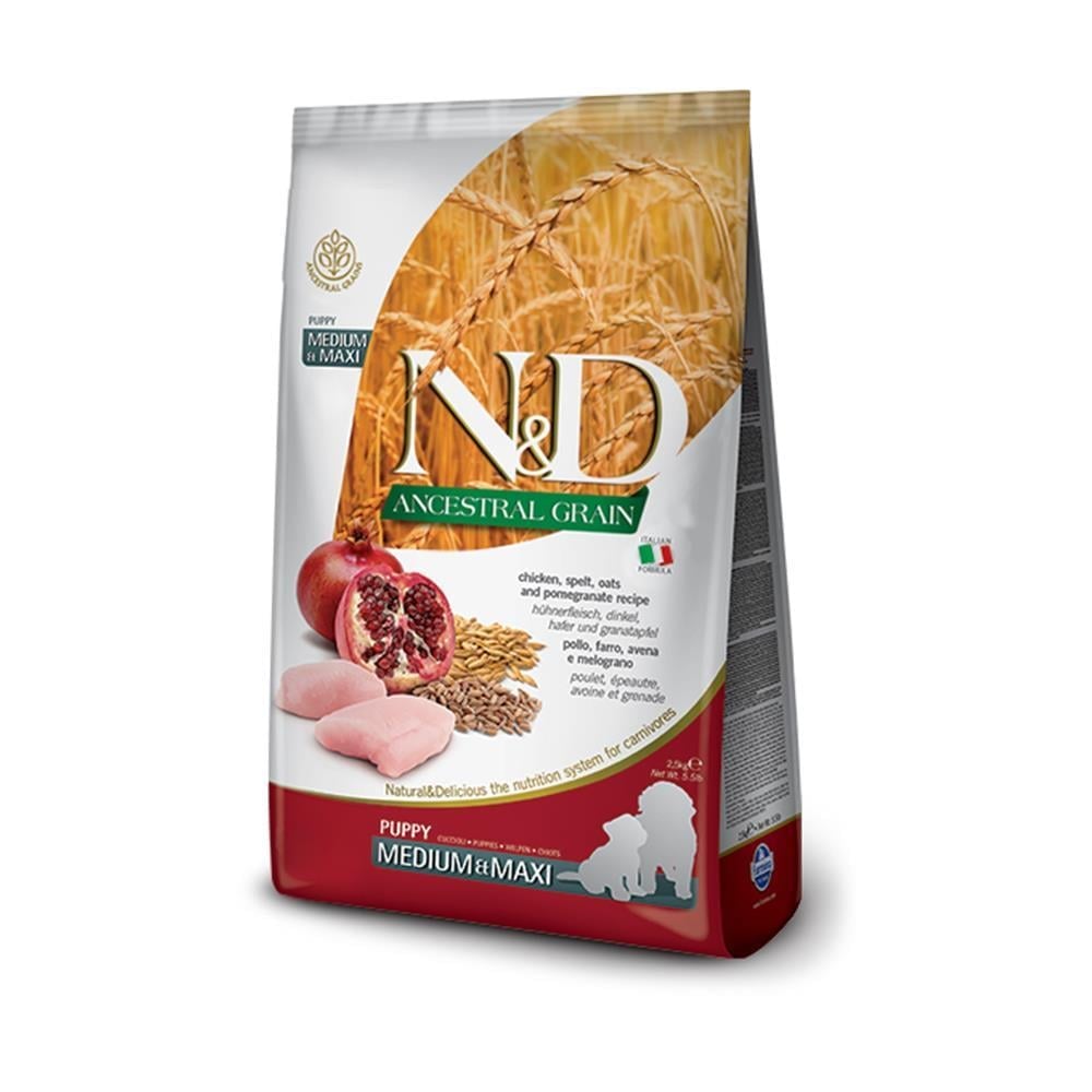 N&D Tavuklu ve Narlı Orta-Büyük Irk Yavru Köpek Maması 2,5 kgND