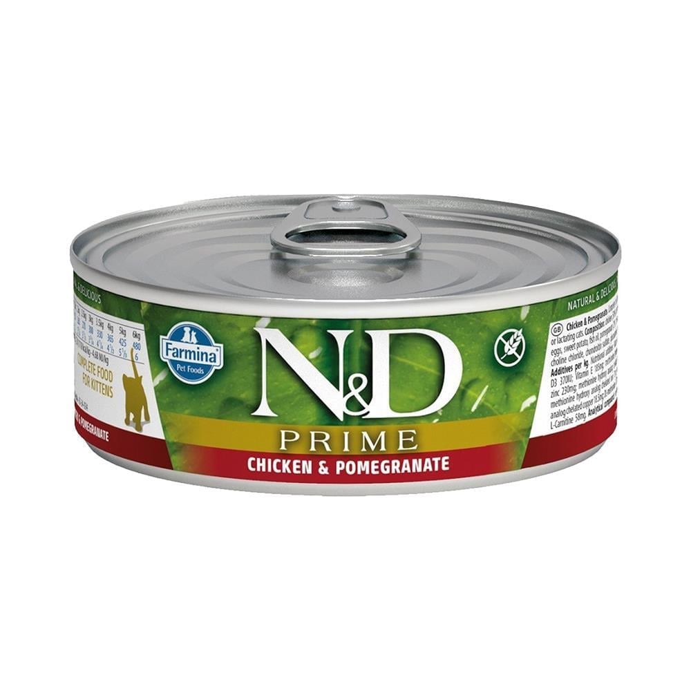 N&D Tavuklu ve Narlı Tahılsız Yavru Kedi Konservesi 80 grND