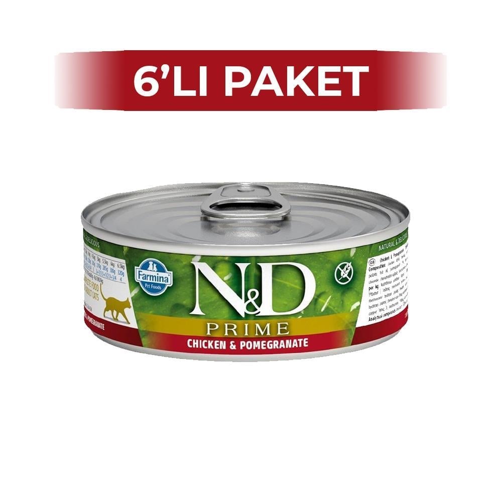 N&D Tavuklu ve Narlı Tahılsız Yetişkin Kedi Konservesi 80 gr 6 AdetDiğer