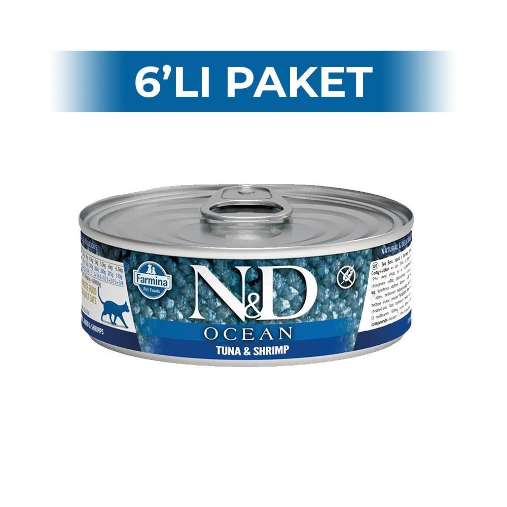 N&D Ton Balıklı ve Karidesli Kedi Konservesi 80 gr 6 AdetND
