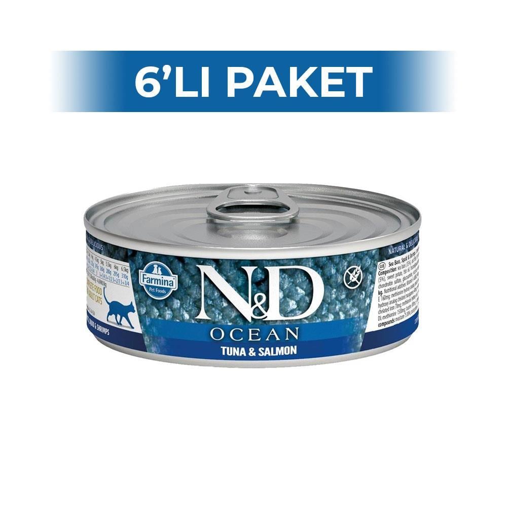 N&D Ton Balıklı ve Somonlu Kedi Konservesi 80 gr 6 AdetND