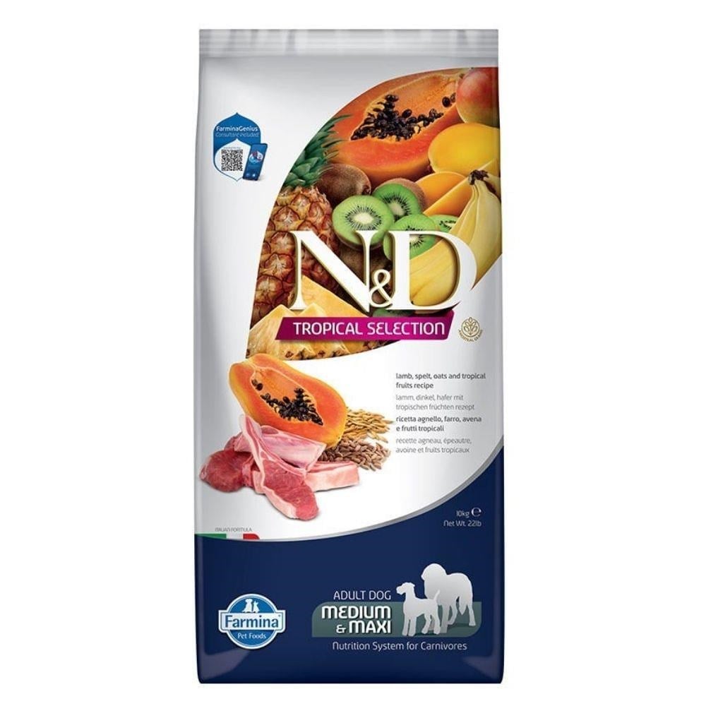 N&D Tropical Selection Kuzu Etli ve Tropikal Meyveli Orta ve Büyük Irk Yetişkin Köpek Maması 10 kgND