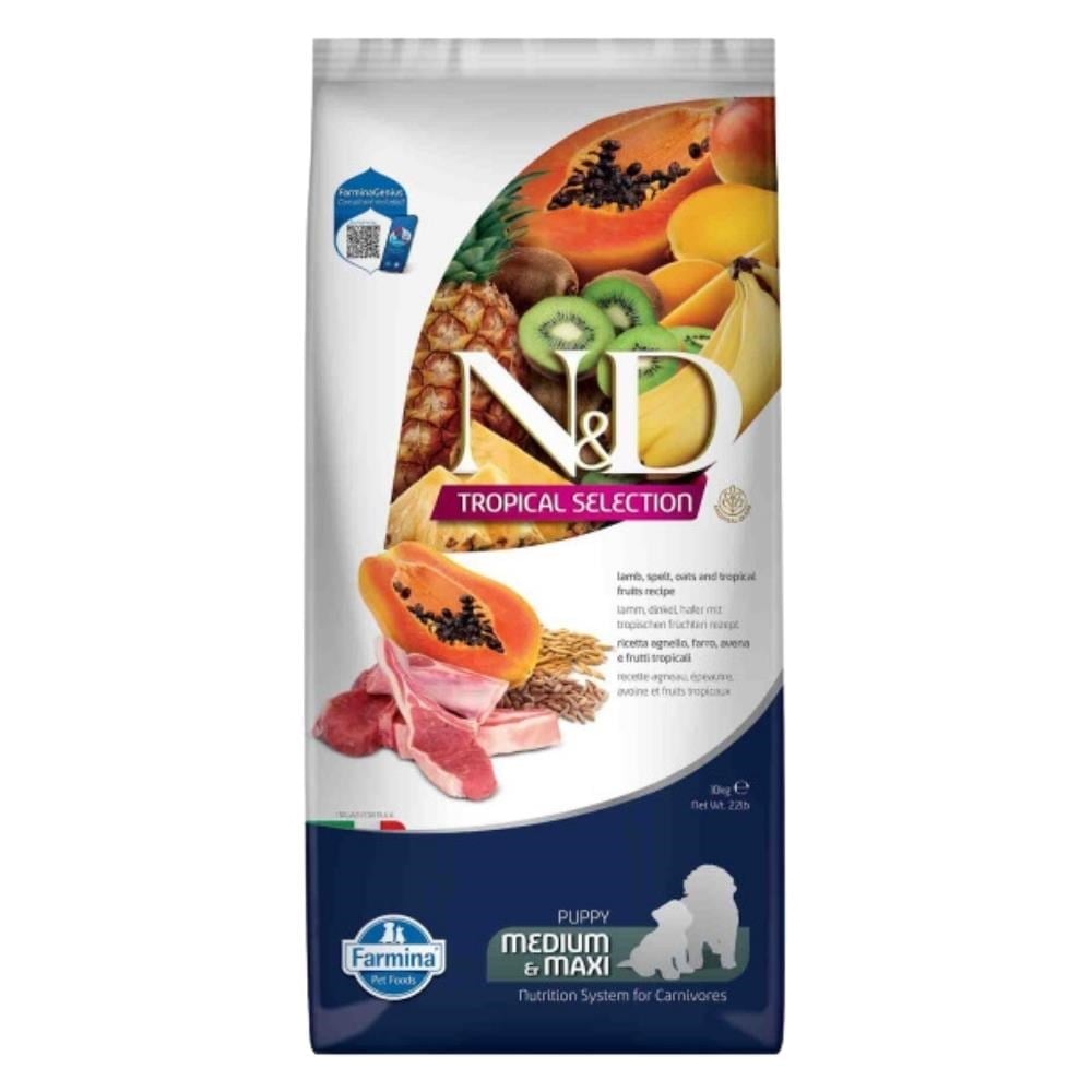 N&D Tropical Selection Kuzu Etli ve Tropikal Meyveli Orta ve Büyük Irk Yavru Köpek Maması 10 kgND