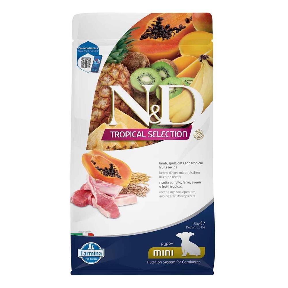N&D Tropical Selection Kuzu Etli ve Tropikal Meyveli Küçük Irk Yavru Köpek Maması 1,5 kgND