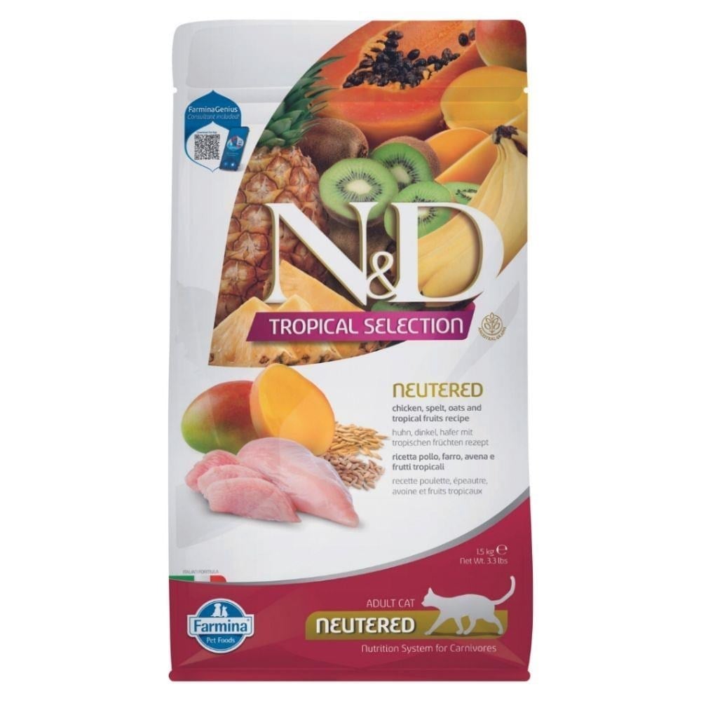 N&D Tropical Selection Sterilised Tavuklu Kısırlaştırılmış Kedi Maması 1,5 kgND