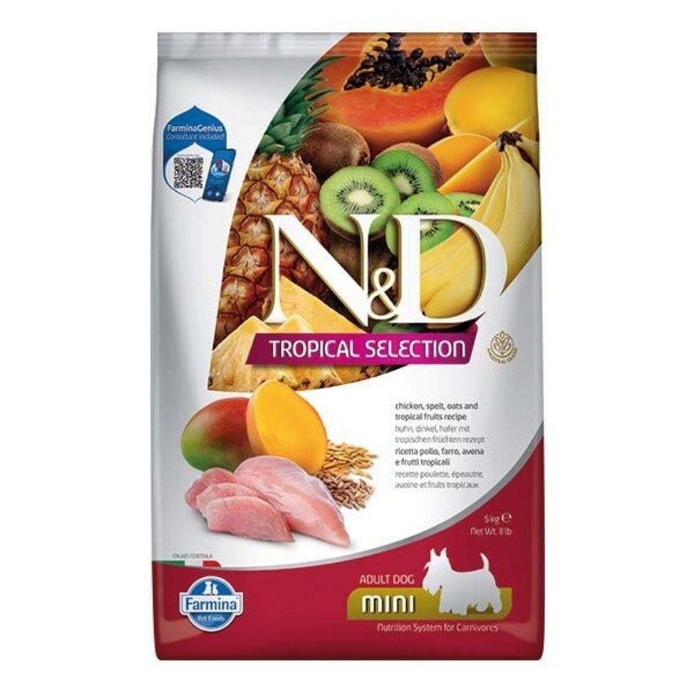 N&D Tropical Selection Tavuklu ve Tropikal Meyveli Mini Irk Yetişkin Köpek Maması 5 kgND