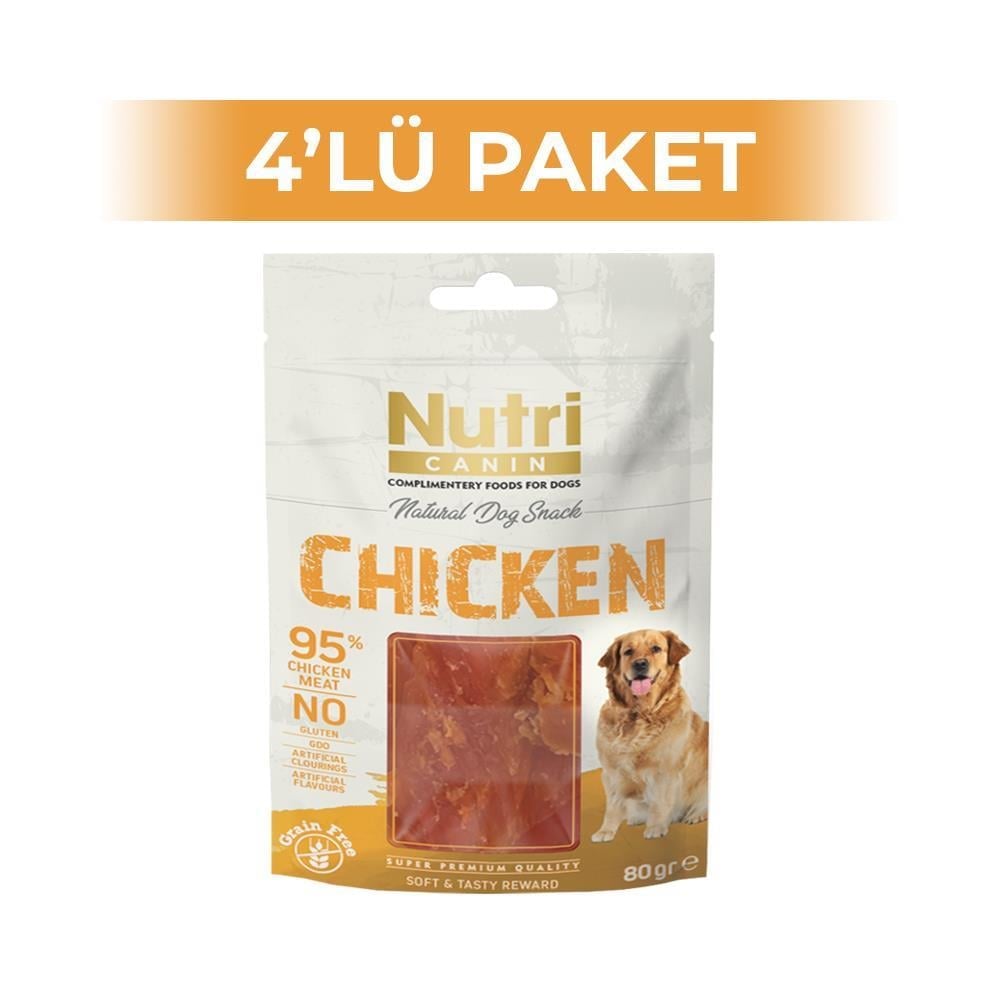 Nutri Canin Tavuk Etli Tahılsız Köpek Ödül Maması 80 gr x 4 AdetNutri Canin