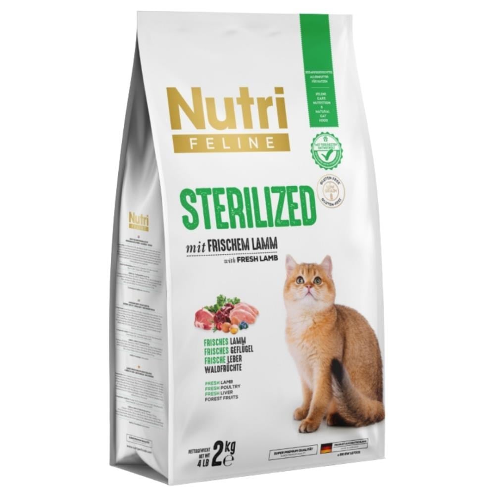 Nutri Feline Adult Sterilised Kısırlaştırılmış Kuzulu Yetişkin Kedi Maması 2 kgNutri Feline