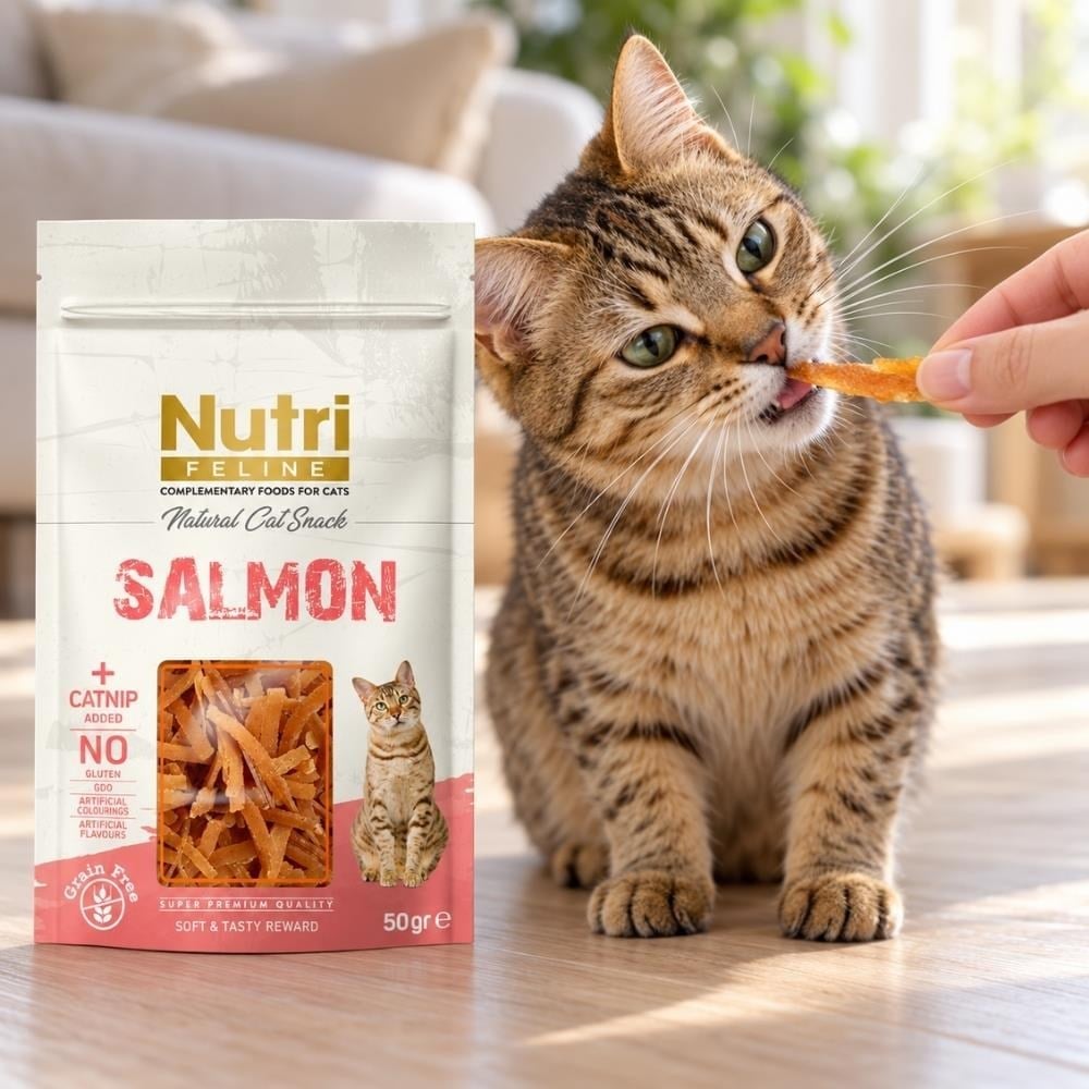 Nutri Feline Somonlu ve Catnipli Kedi Ödül Maması 50 grNutri Feline