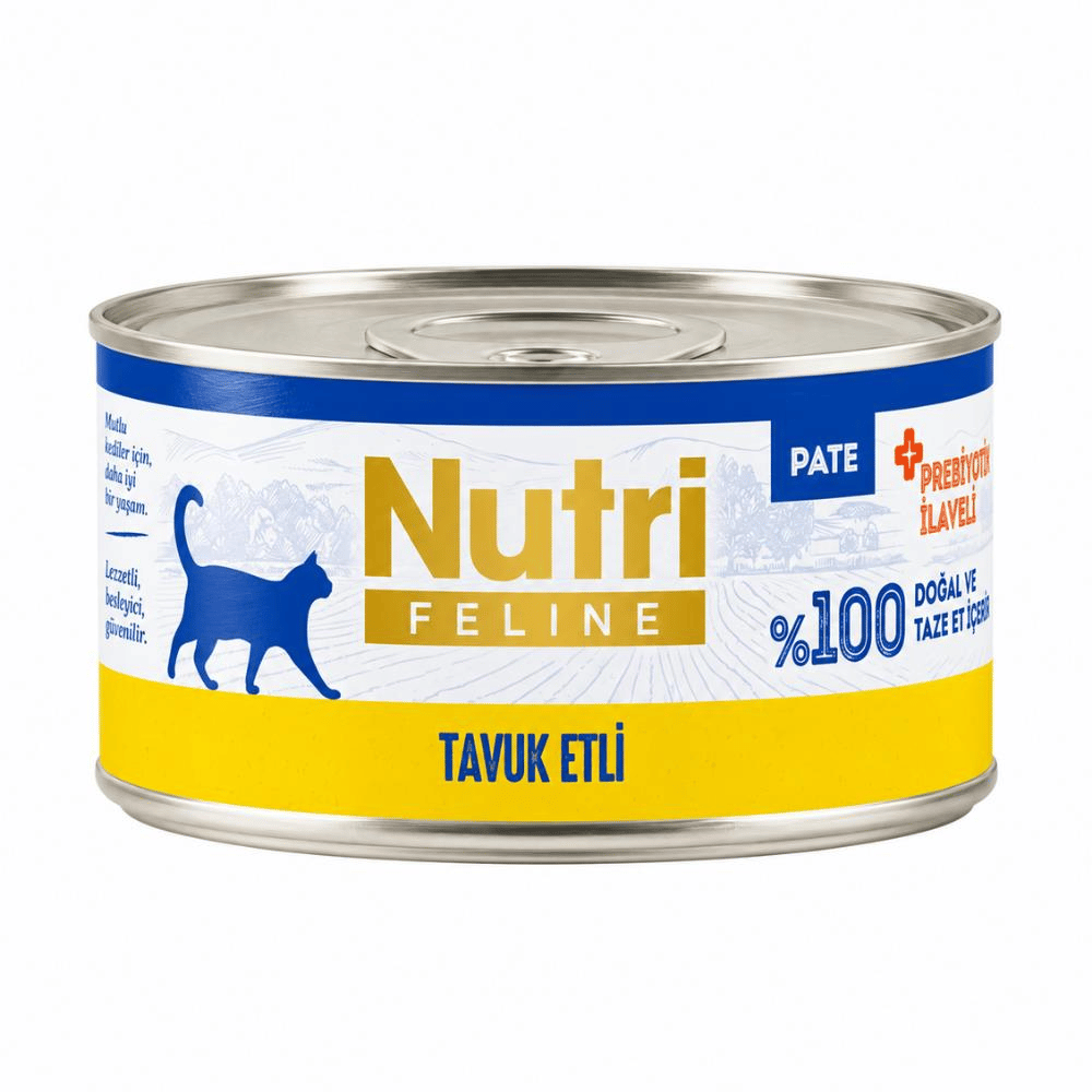 Nutri Feline Tavuk Etli Tahılsız Prebiyotik İlaveli Yetişkin Kedi Konservesi 70 grNutri Feline