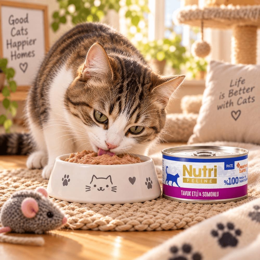 Nutri Feline Tavuk Etli ve Somonlu Tahılsız Prebiyotik İlaveli Yetişkin Kedi Konservesi 70 grNutri Feline