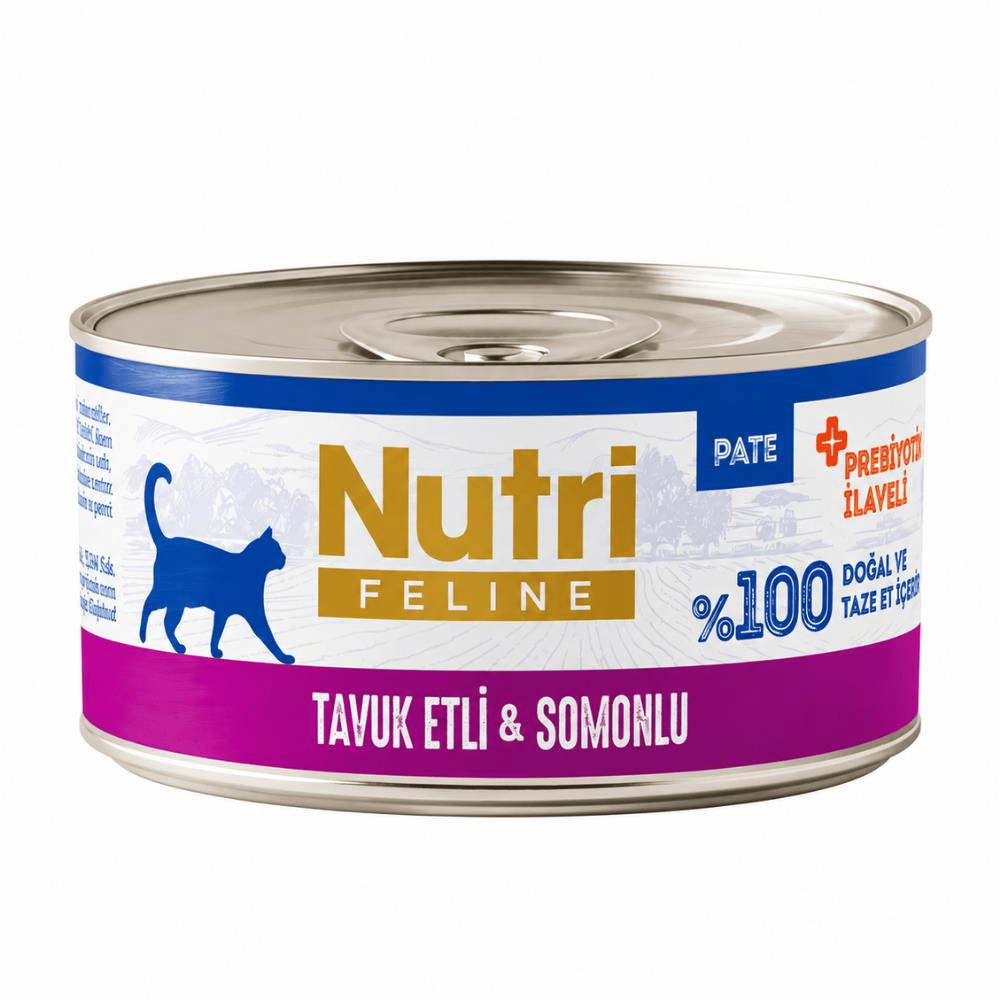 Nutri Feline Tavuk Etli ve Somonlu Tahılsız Prebiyotik İlaveli Yetişkin Kedi Konservesi 70 grNutri Feline