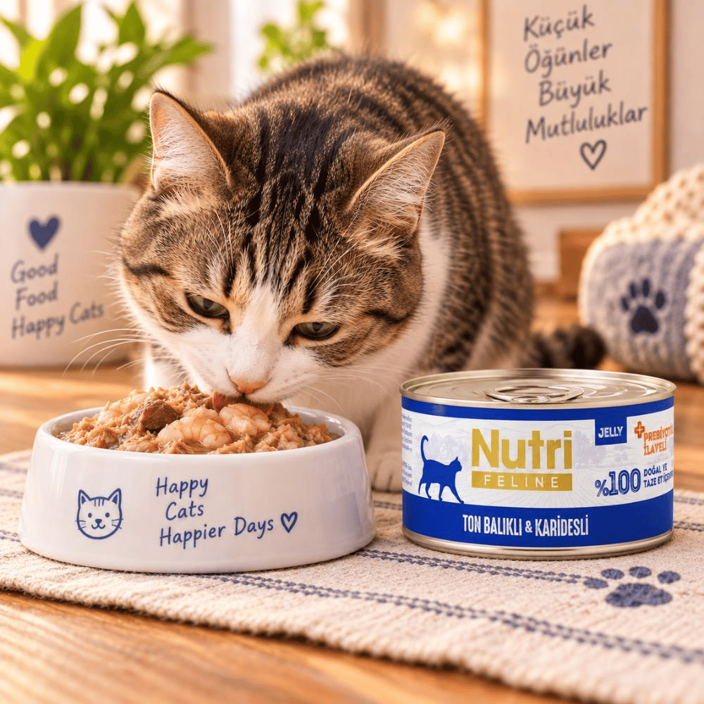 Nutri Feline Ton Balıklı ve Karidesli Prebiyotikli Yetişkin Kedi Konservesi 70 grNutri Feline