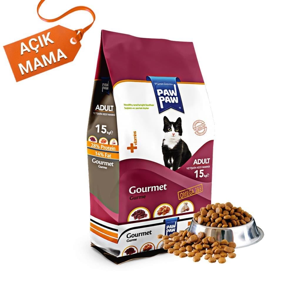 Paw Paw Gurme Yetişkin Kedi Maması 1 kg Açık MamaPaw Paw