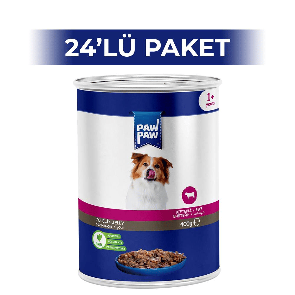 Paw Paw Jelly Bi̇ftekli̇ Yetişkin Köpek Konserve Maması 400 gr 24 AdetPaw Paw