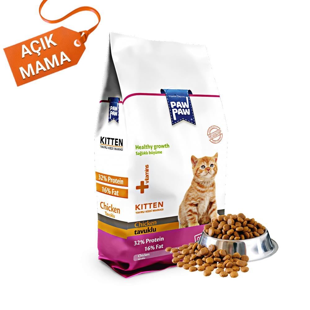 Paw Paw Kitten Tavuk Etli Yavru Kedi Maması 6 kg Açık MamaPaw Paw