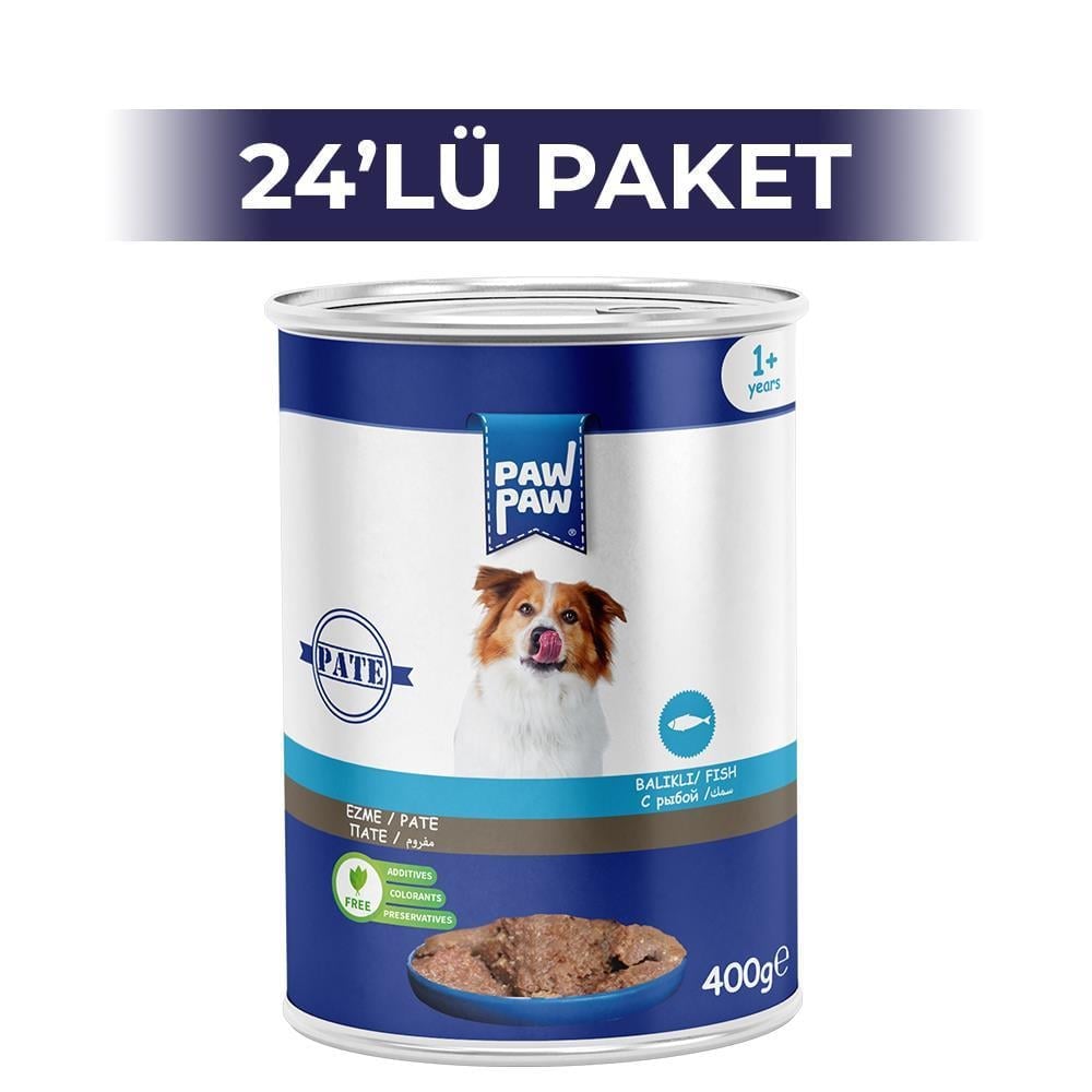 Paw Paw Pate Balıklı Yetişkin Köpek Konserve Maması 400 gr 24 AdetPaw Paw