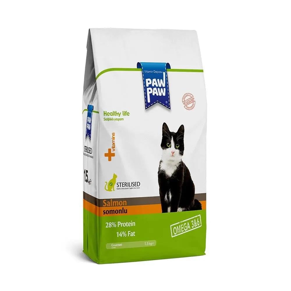 Paw Paw Sterilised Somonlu Kısırlaştırılmış Kedi Maması 15 kgPaw Paw