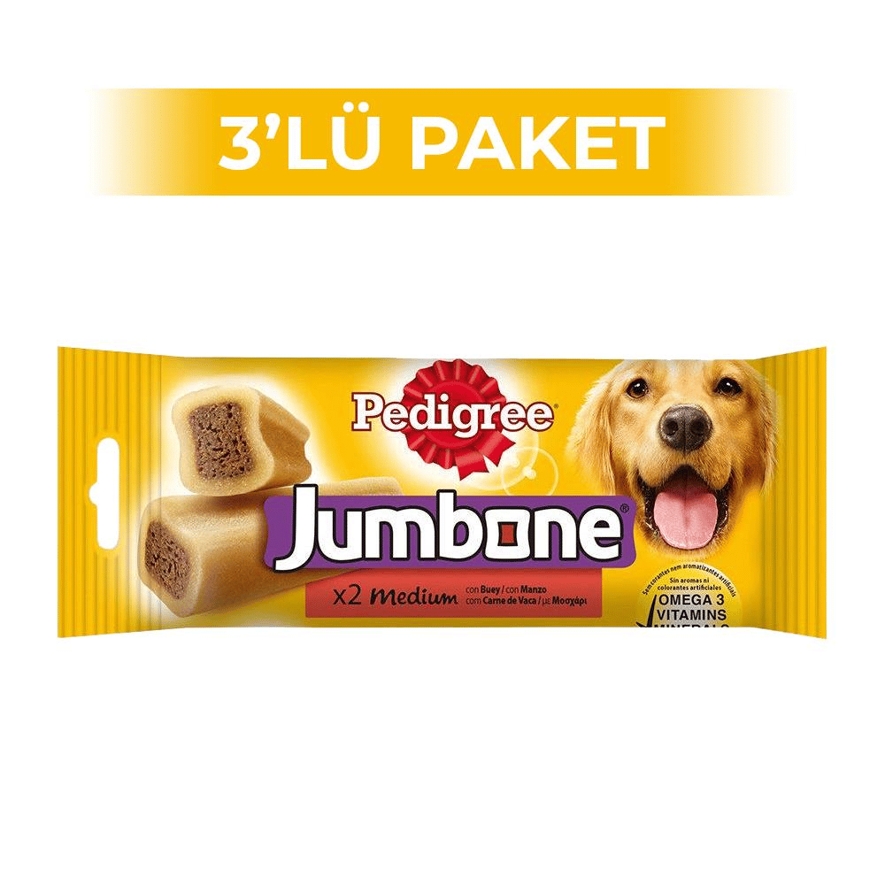 Pedigree Jumbone Biftekli Köpek Ödülü 180 gr 3 AdetPedigree