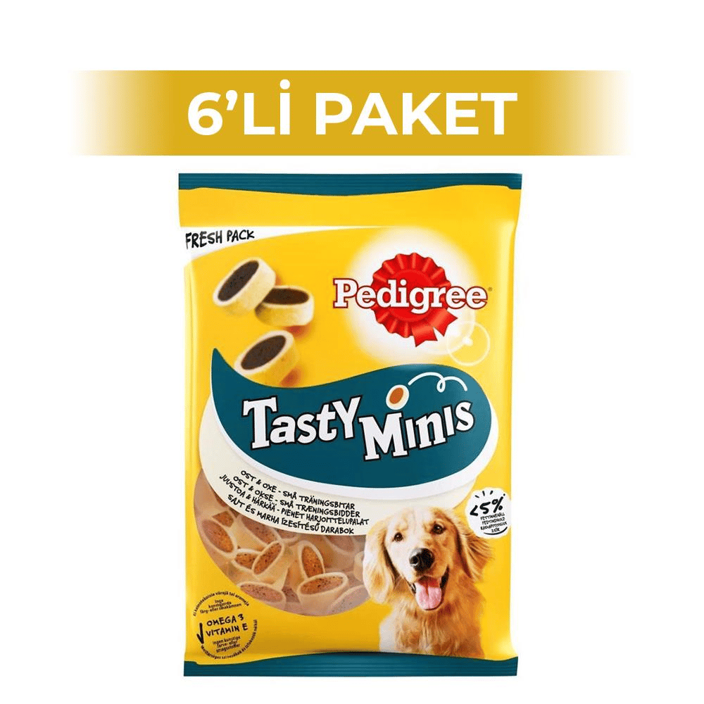 Pedigree Tasty Minis Sığır Etli ve Peynirli Köpek Ödül Maması 140 gr 6 AdetPedigree