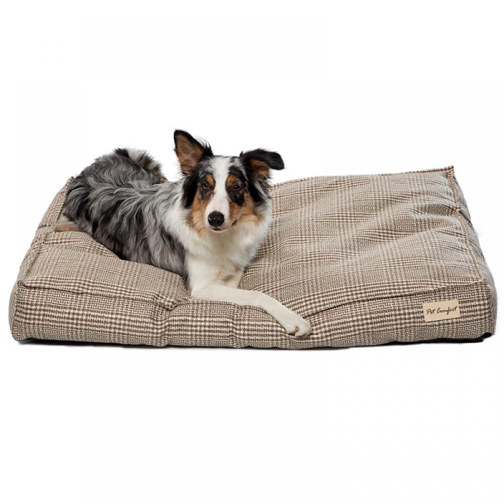 Pet Comfort Lima  Bej Kareli Köpek Yatağı M 90x60cmPet Comfort