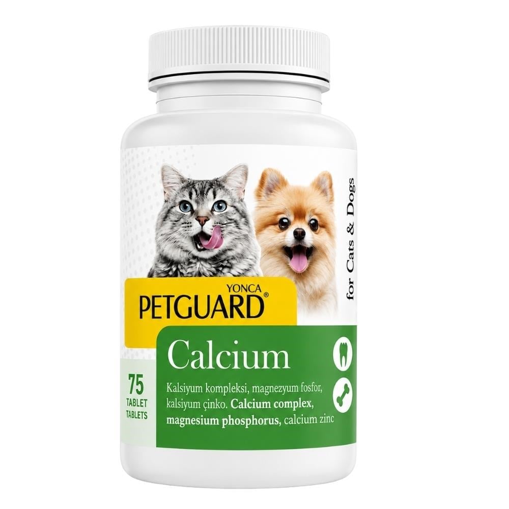Petguard Calcium Kedi ve Köpek Kalsiyum Tableti 75 TabletPetguard